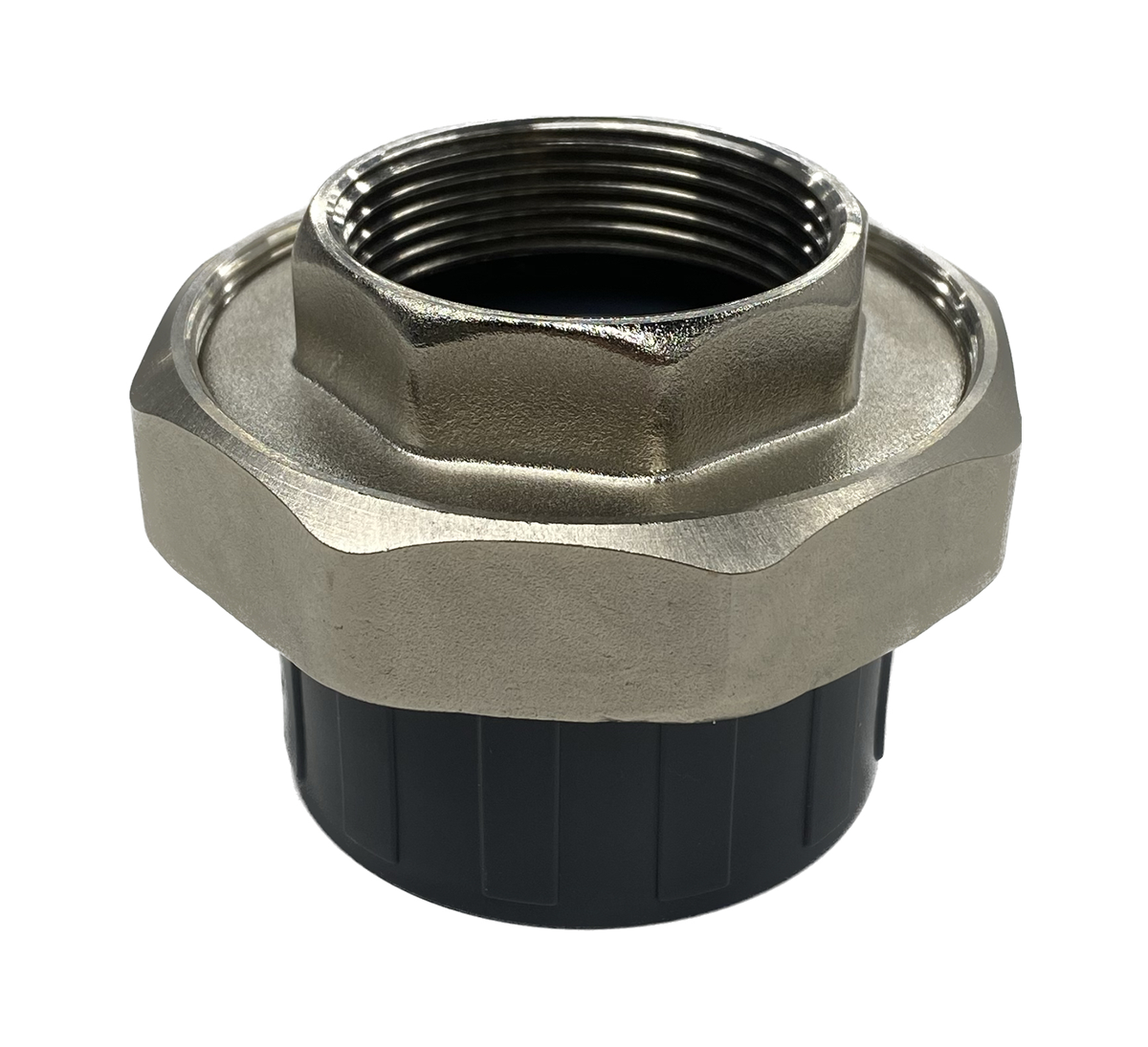 Муфта разборная переходная ПВХ/латунь ВР d50x1-1/2" AQUAVIVA